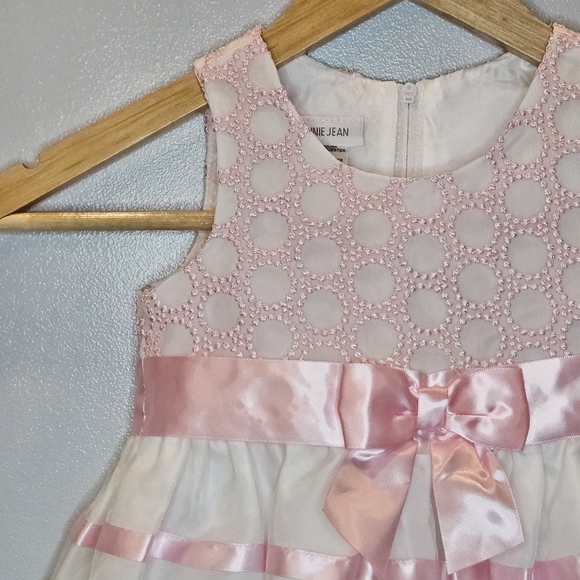 Bonnie Jean Satin Ribbon Dress Pink & Green Size 2T - Picture 3 of 15